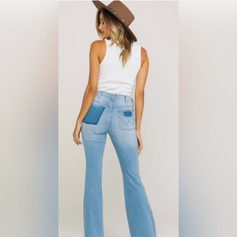 Free People X Wrangler Patch Pocket Flare Malibu.  NWOT